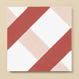 Stripe design on a handmade cement tile